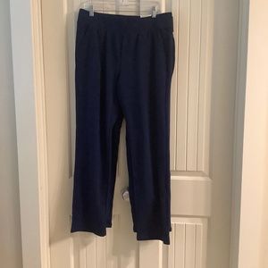 St. John's Bay Slim Leg French Terry Pants Large, navt, New with tags